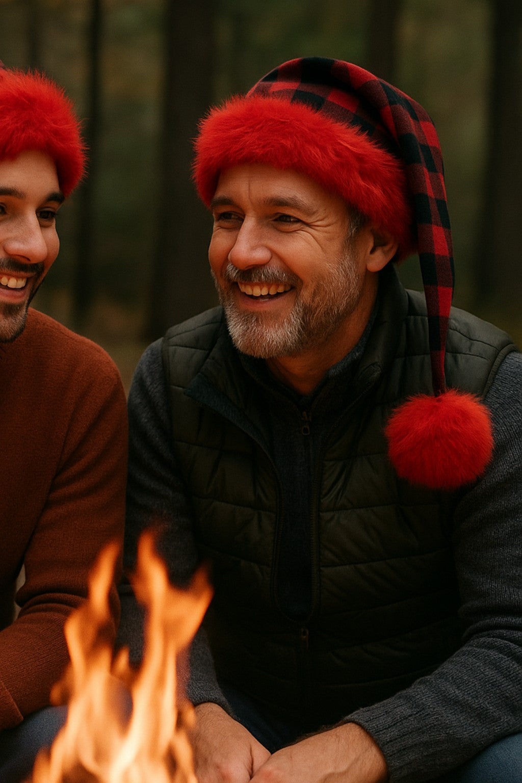 Red/Black Buffalo Plaid Hat with Red