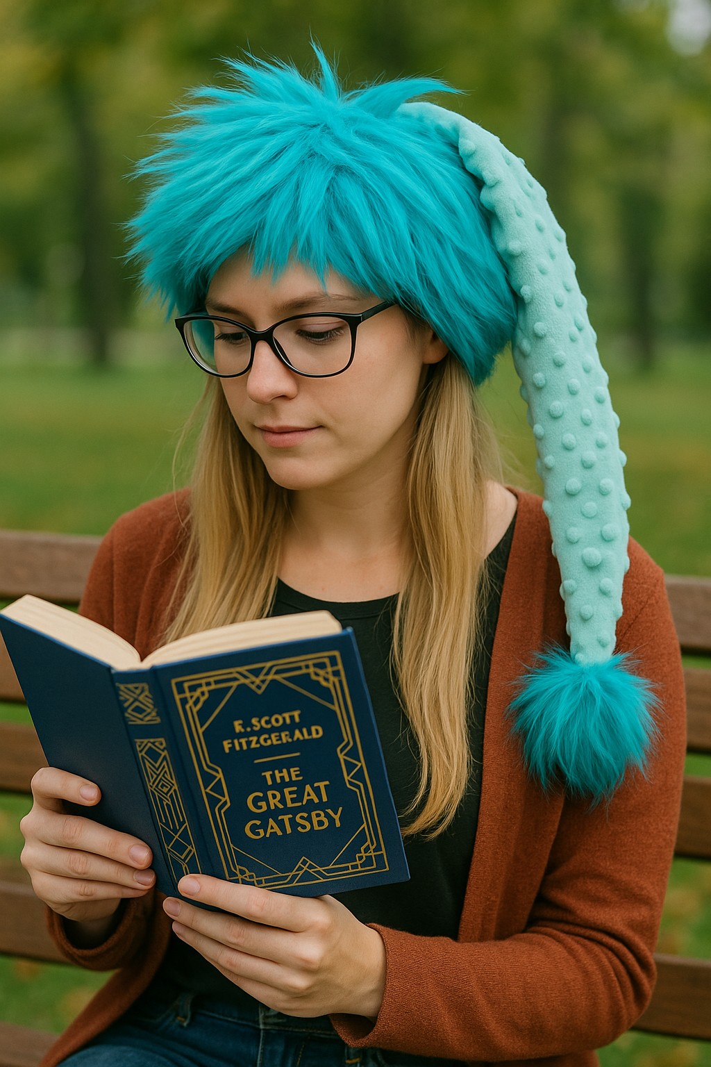 Bumpy Aqua Hat with Teal