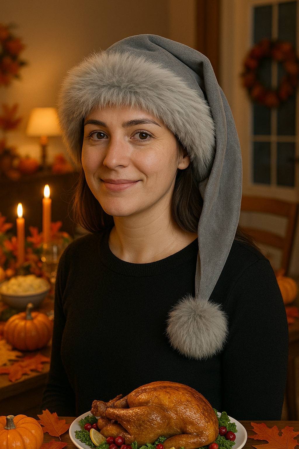 Silver Velvet Hat with Embossed Stars