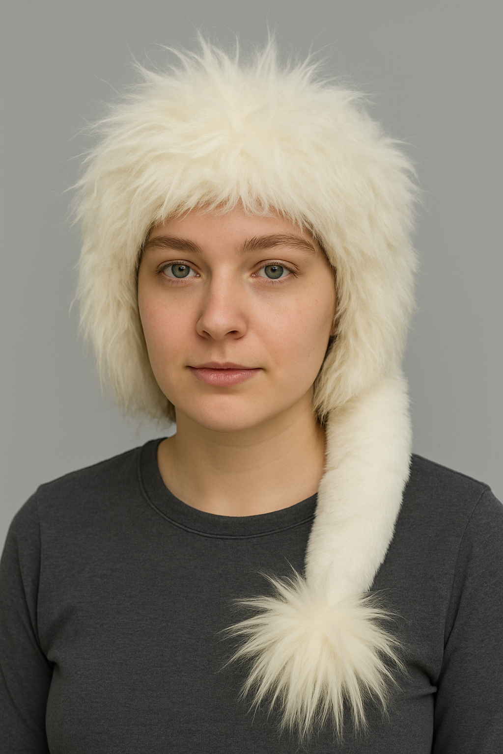 White Velvet Hat with White