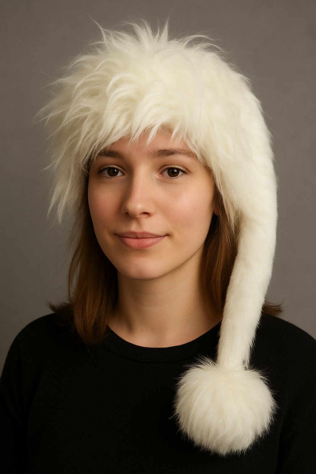 White Velvet Hat with White