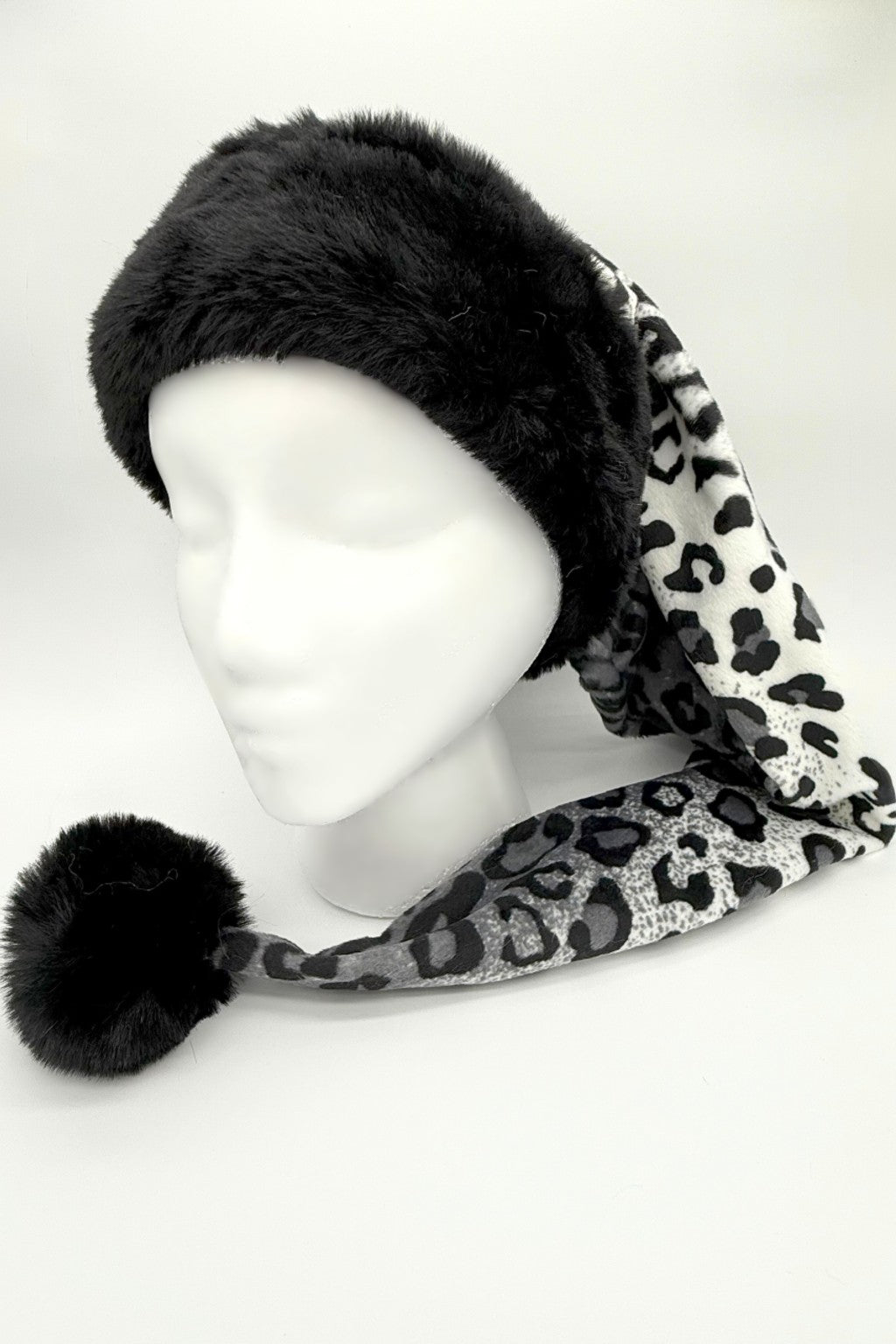 Gray Leopard Hat with Black