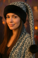 Gray Leopard Hat with Black