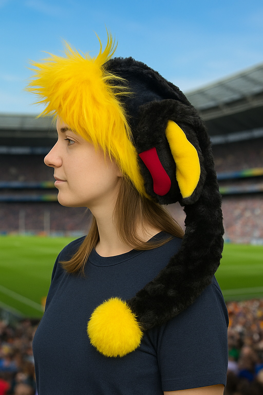 Black Velvet Steeler Inset Hat with Gold