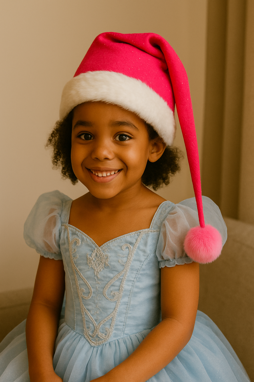 Kid Size Dark Pink Juicy Couture Hat with White