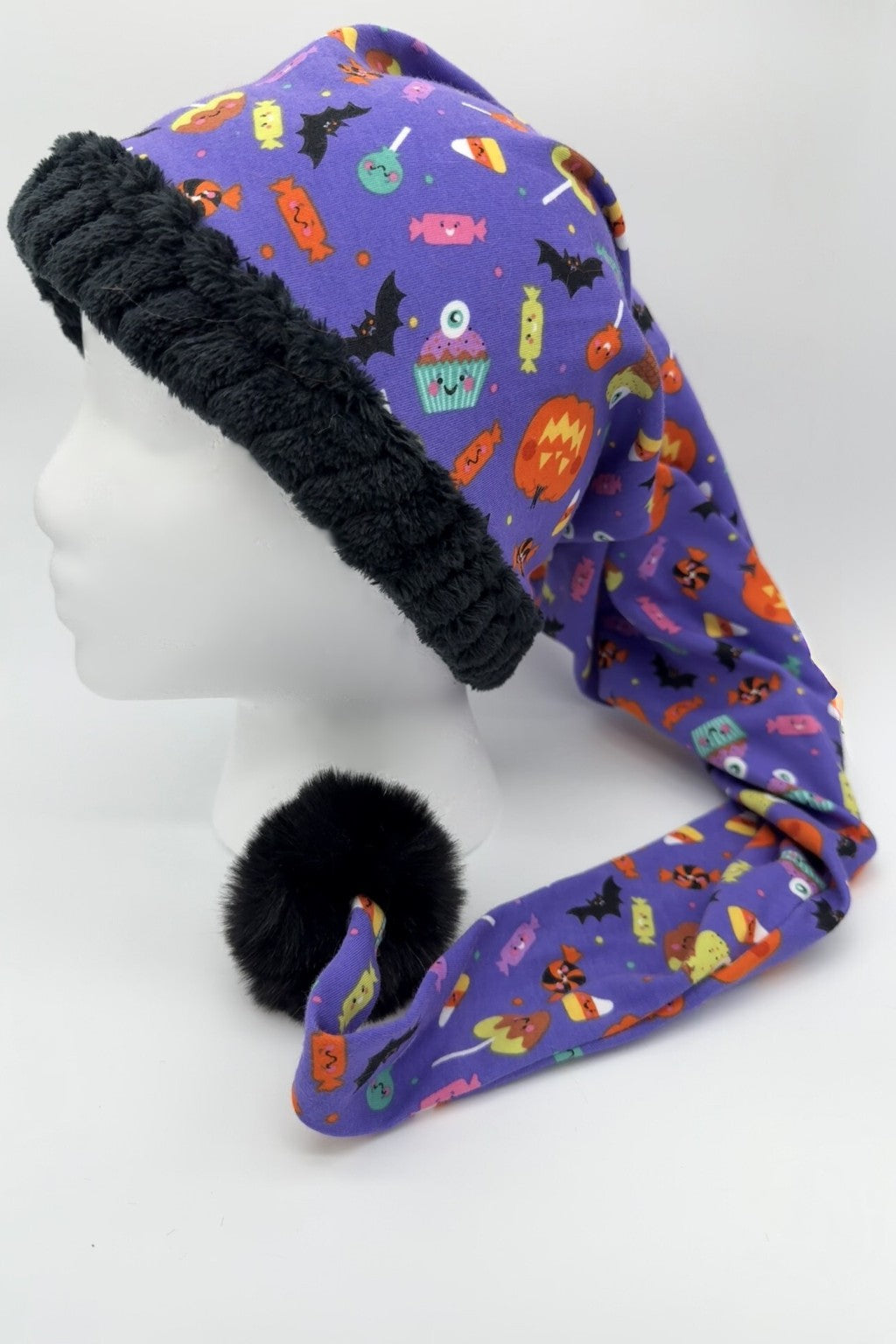 Purple Halloween  Hat with Black