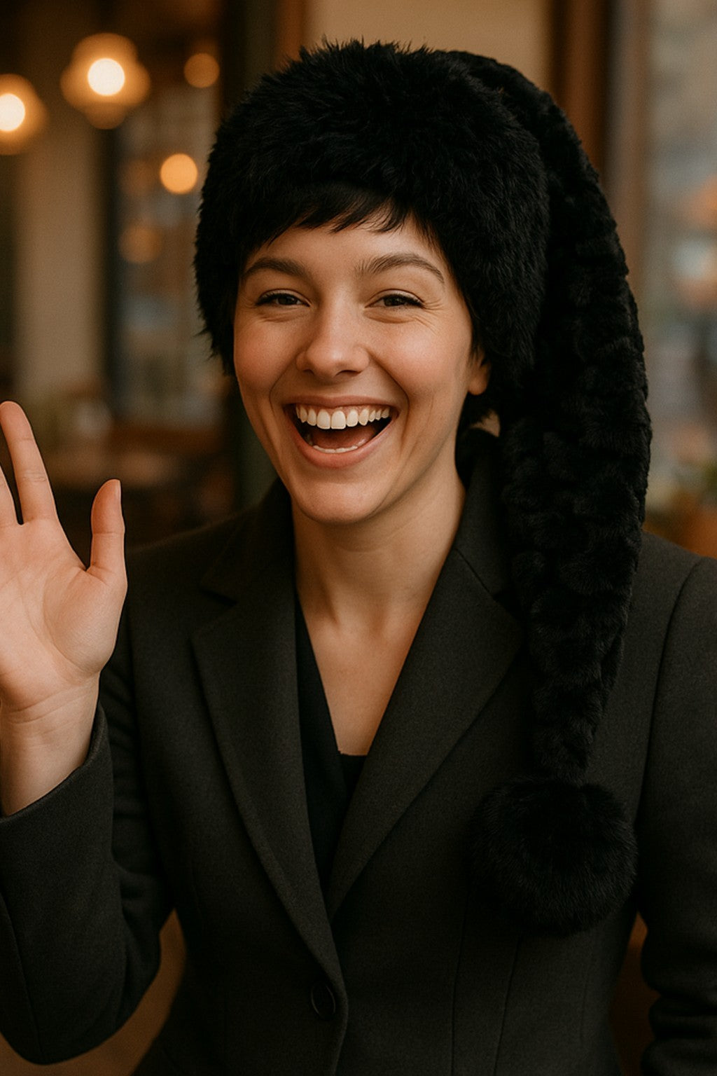 Black Velvet Hat with Black